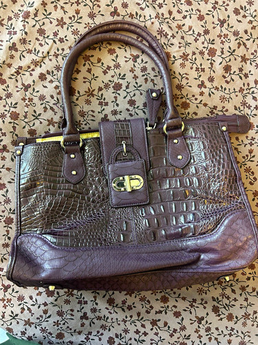 Purple croc embossed - purple, croc-embossed