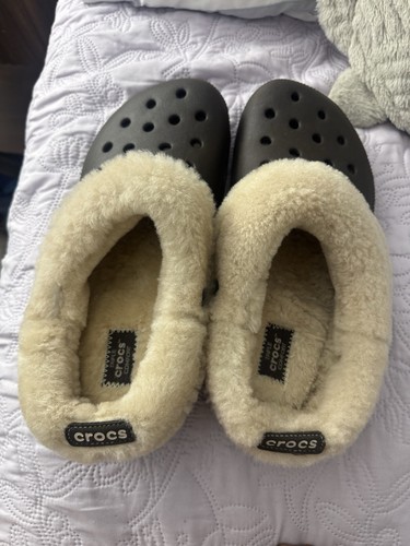 Crocs brown faux fur - crocs,
