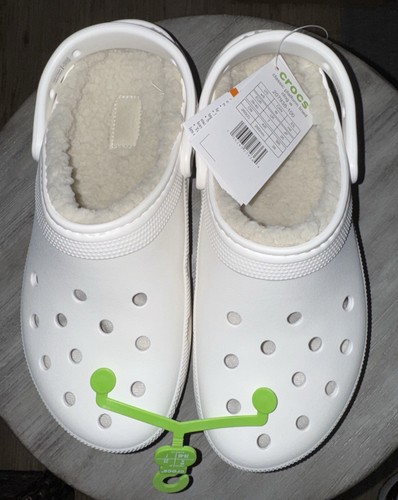 Crocs white fuzzy lined - lined, clogs